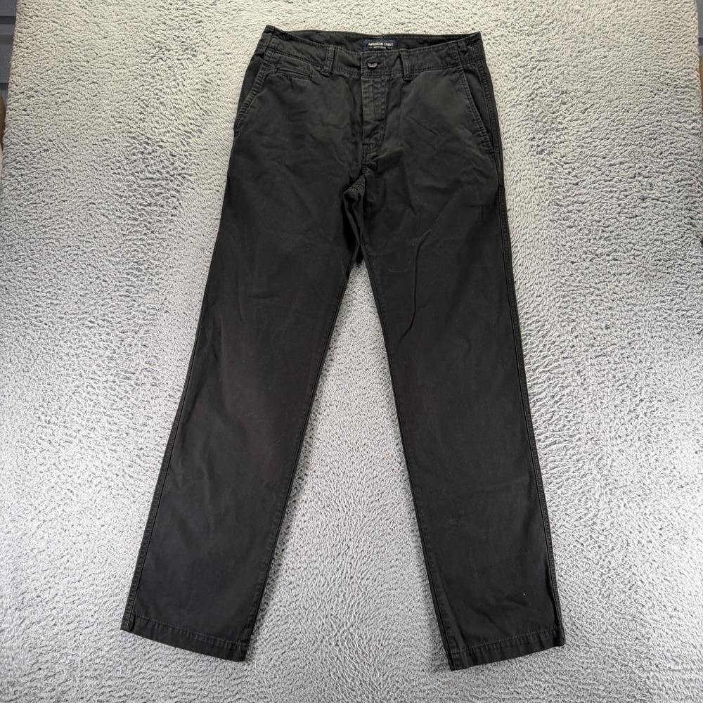 American Eagle Outfitters Pant Mens 30x34 Black Cotton Khakis Straight Relaxed